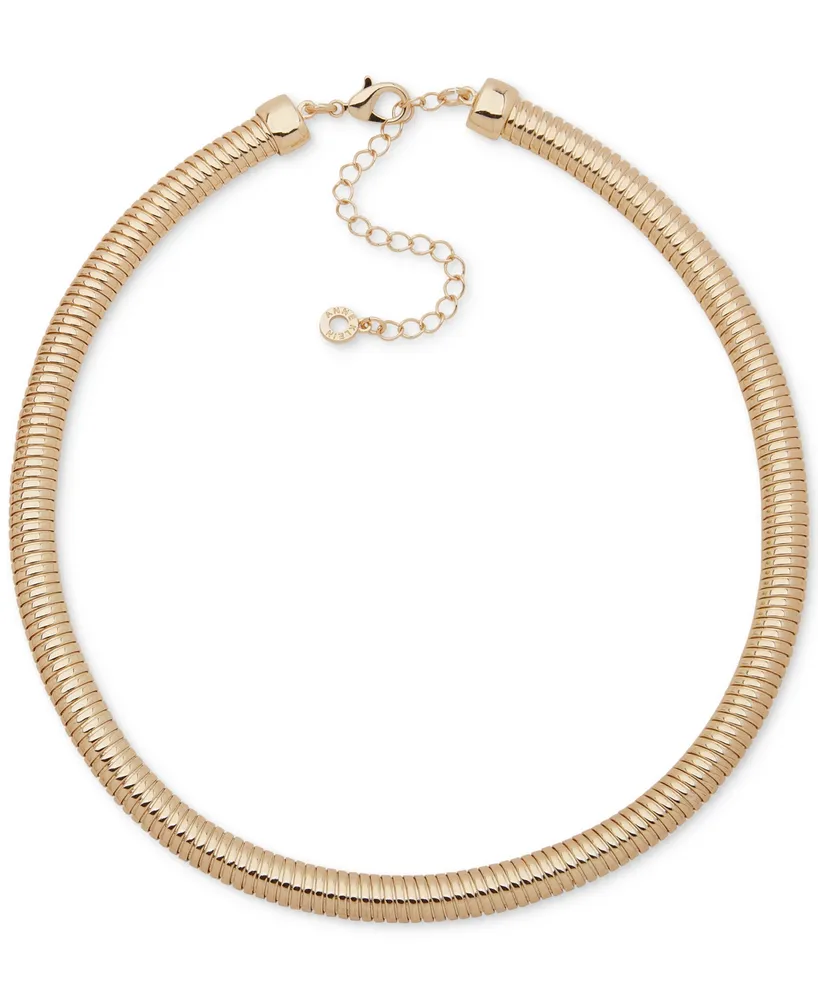Anne Klein Gold-Tone Omega Chain Collar Necklace, 17" + 3" extender