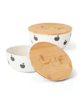Apple Toss Bowl with Lid, 2 Piece