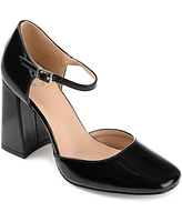 Journee Collection Women's Hesster Block Heel Ankle Strap Pumps