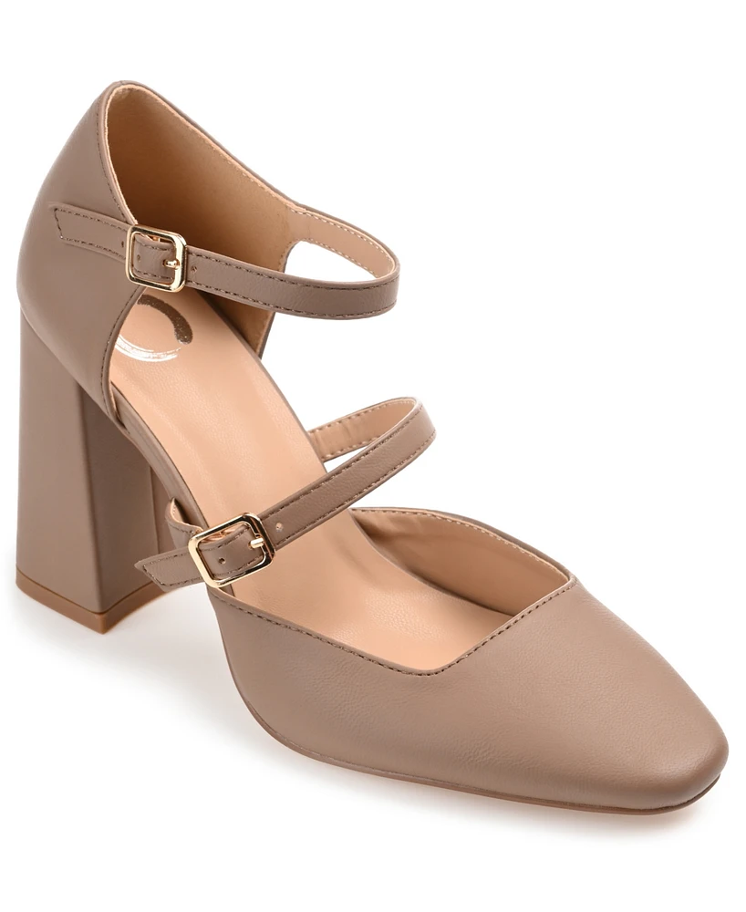 Journee Collection Women's Isadorah Double Strap Heels