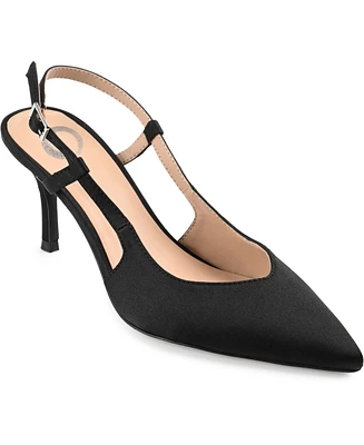 Journee Collection Women's Knightly Satin Slingback Pumps