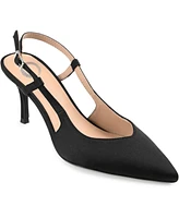 Journee Collection Women's Knightly Satin Slingback Pumps