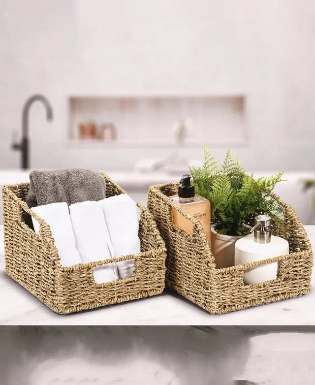 Sorbus Seagrass Basket 2 Pack