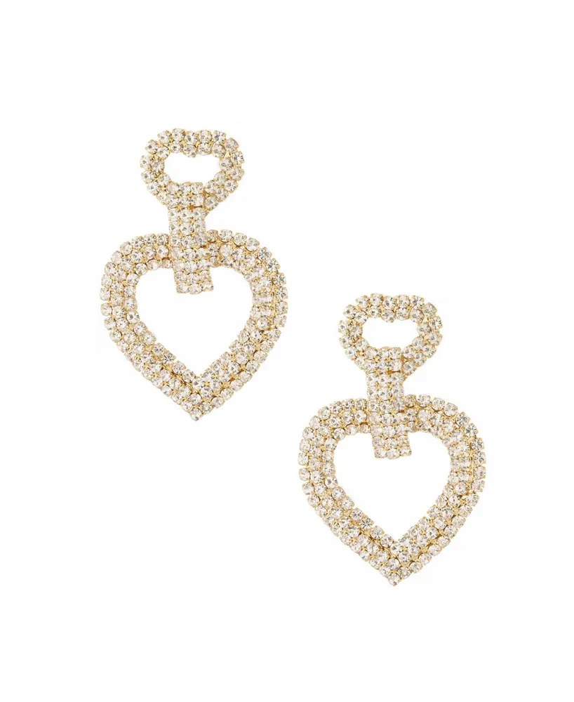 Ettika 18K Gold Plated Dove Drop Heart Earrings - Gold