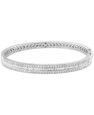 Effy Diamond Round & Baguette Bangle Bracelet (2-3/8 ct. t.w.) in 18k White Gold