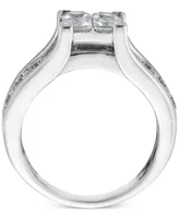 Diamond Princess & Round 3-Pc Bridal Set (4 ct. t.w.) in 14k White Gold