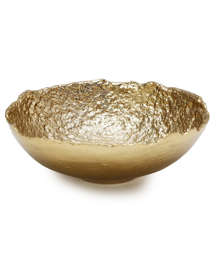 Classic Touch Bark Raw Edged Bowl - Gold