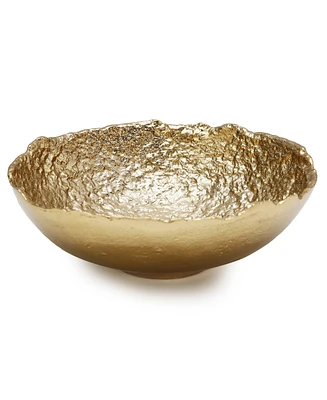 Classic Touch Bark Raw Edged Bowl - Gold