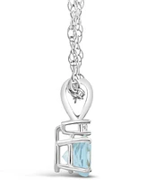 Aquamarine (1/2 ct. t.w.) and Diamond Accent Pendant Necklace 14K Yellow Gold or White