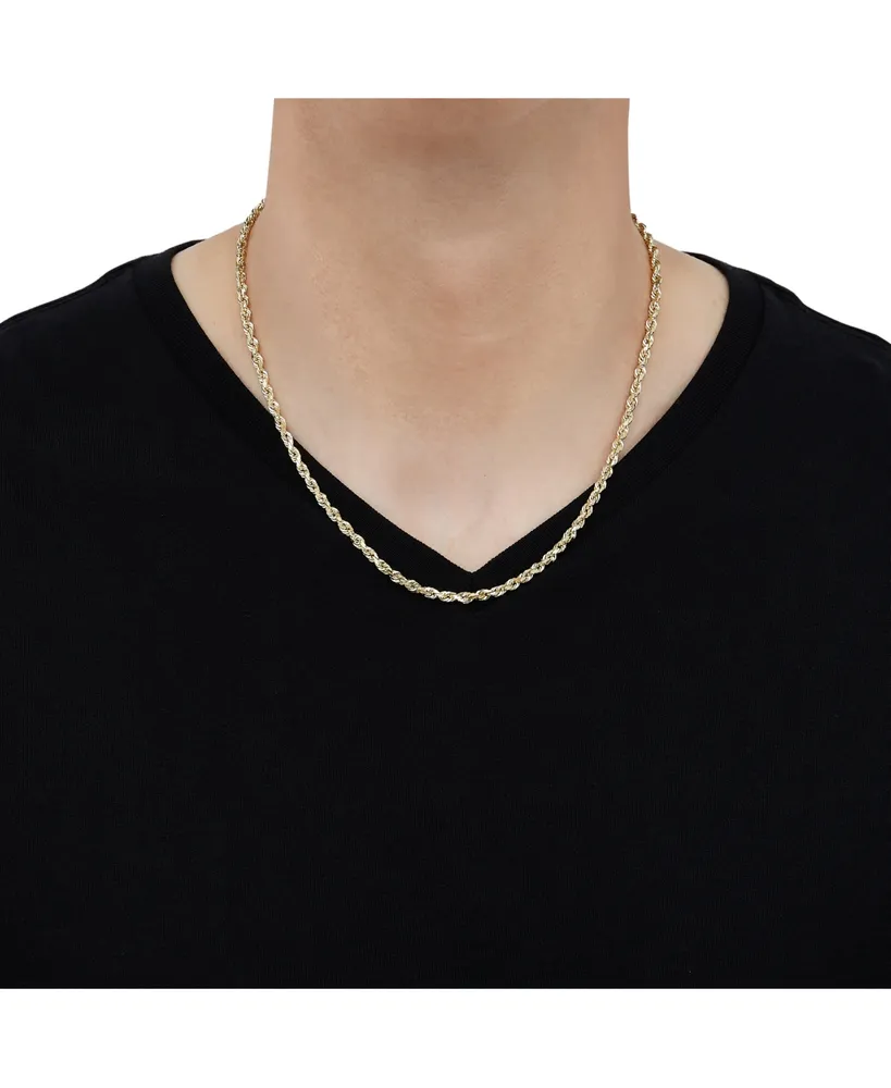 Glitter Double Rope Link 20" Chain Necklace (3-3/4mm) in 14k Gold