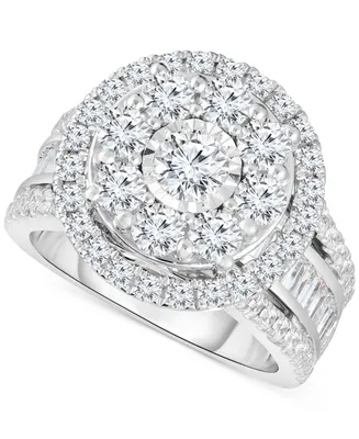 TruMiracle Diamond Cluster Engagement Ring (3 ct. t.w.) in 10k White Gold