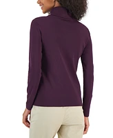 Tommy Hilfiger Women's Long Sleeve Cotton Turtleneck Top