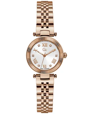 Guess Gc Flair Women's Swiss Rose Gold-Tone Stainless Steel Bracelet Watch 28mm - Rose Gold
