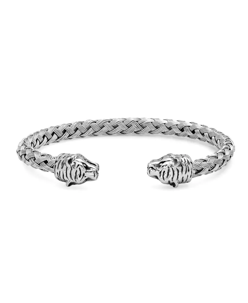 Steeltime Braided Wire Tiger Head Bracelet
