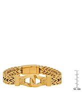 Steeltime Double Row Wheat Chain Accent Buckle Bracelet