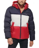 Tommy Hilfiger Men's Colorblock Performance Hooded Puffer Jacket