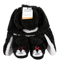 Hudson Baby Baby Girls Hudson Trapper Hat, Mitten and Bootie Set Penguin, 0-6 Months