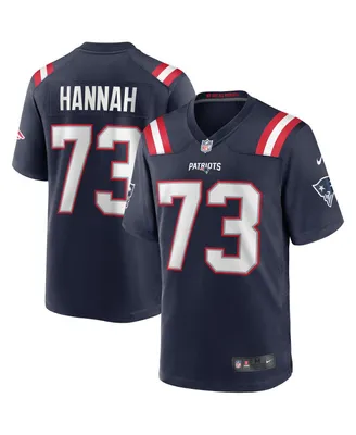 Men's Nike John Hannah Navy New England Patriots Game Retired Player Jersey