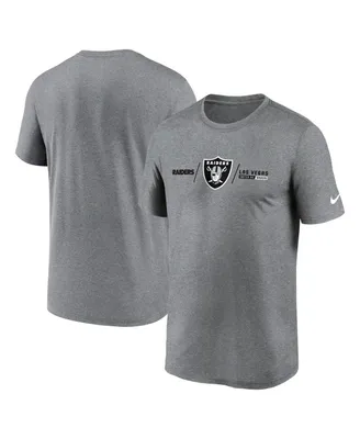 Men's Nike Heathered Charcoal Las Vegas Raiders Horizontal Lockup Legend T-shirt