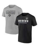 Men's Fanatics Black and Heathered Gray Las Vegas Raiders Parent T-shirt Combo Pack