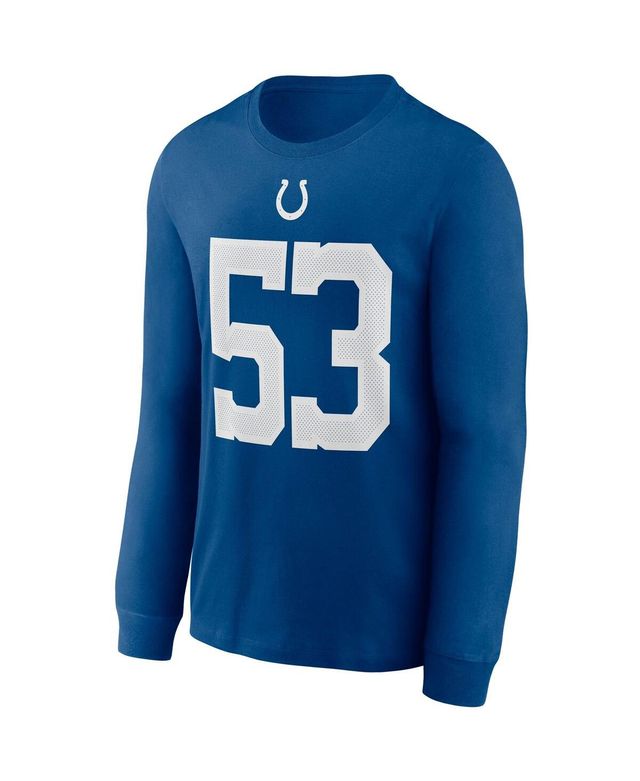 Men's Nike Darius Leonard Royal Indianapolis Colts Player Name and Number Long Sleeve T-shirt