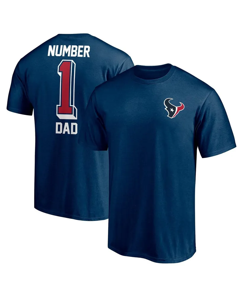 Men's Fanatics Navy Houston Texans #1 Dad T-shirt