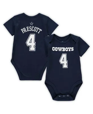 Infant Boys and Girls Dak Prescott Navy Dallas Cowboys Mainliner Player Name Number Bodysuit