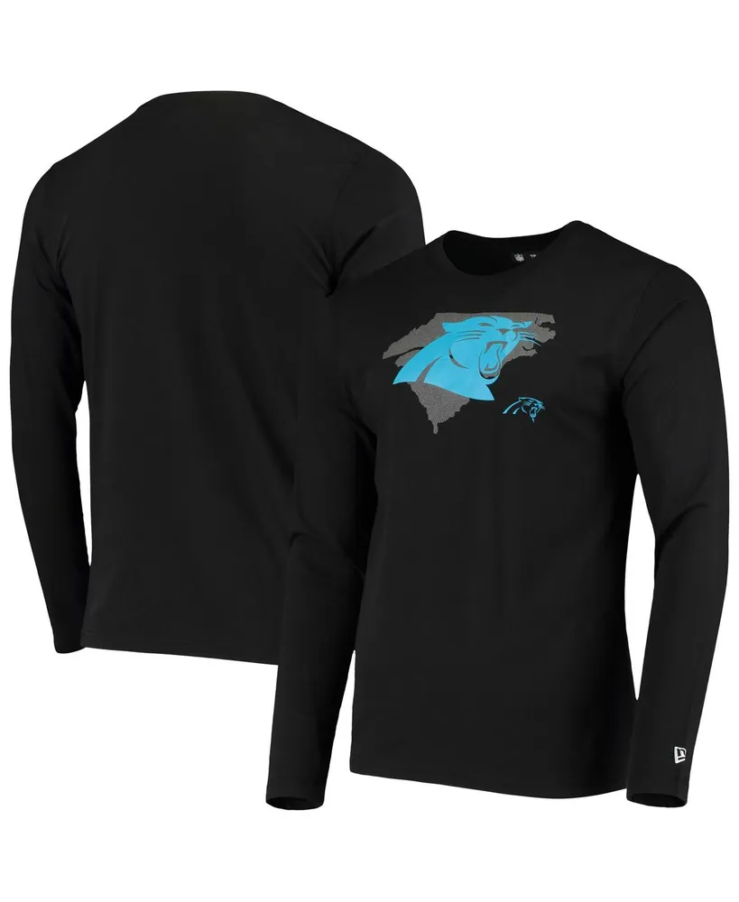 Men's Carolina Panthers New Era Black Hype 2-Hit Long Sleeve T-Shirt