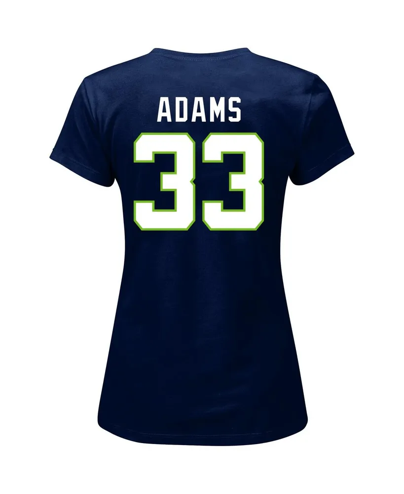 Women's Fanatics Jamal Adams College Navy Seattle Seahawks Plus Size Player Name and Number V-Neck T-shirt