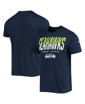 Men's New Era College Navy Seattle Seahawks Combine Authentic Big Stage T-shirt