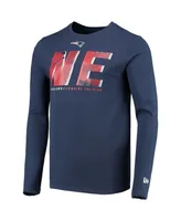 Men's New Era Navy England Patriots Combine Authentic Static Abbreviation Long Sleeve T-shirt