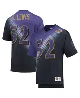 Men's Mitchell & Ness Ray Lewis Purple, Black Baltimore Ravens Retired Player Name and Number Diagonal Tie-Dye V-Neck T-shirt