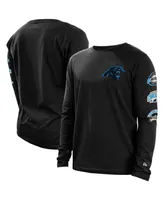 Men's New Era Black Carolina Panthers Hype 2-Hit Long Sleeve T-shirt