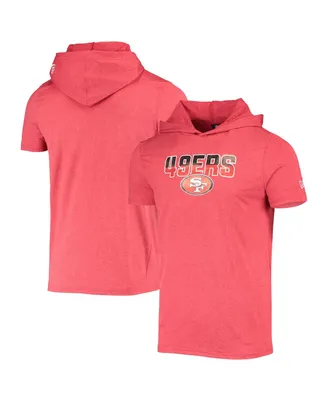Men's New Era Heathered Red San Francisco 49ers Team Brushed Hoodie T-shirt