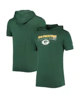 Men's New Era Heathered Green Bay Packers Team Brushed Hoodie T-shirt