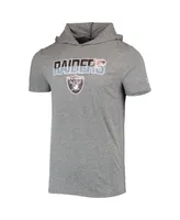 Men's New Era Heathered Gray Las Vegas Raiders Team Brushed Hoodie T-shirt