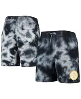 Men's New Era Black Pittsburgh Steelers Tie-Dye Shorts