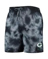 Men's New Era Black Green Bay Packers Tie-Dye Shorts