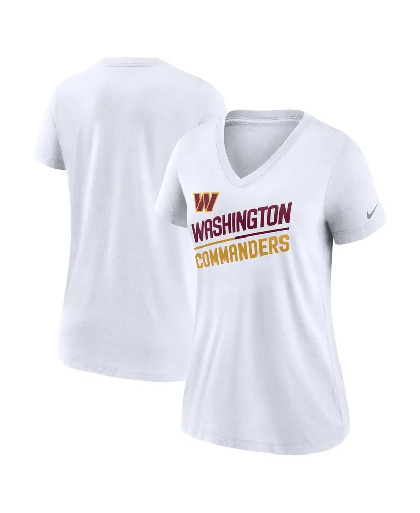 Women's Nike White Washington Commanders Slant Logo Tri-Blend V-Neck T-shirt