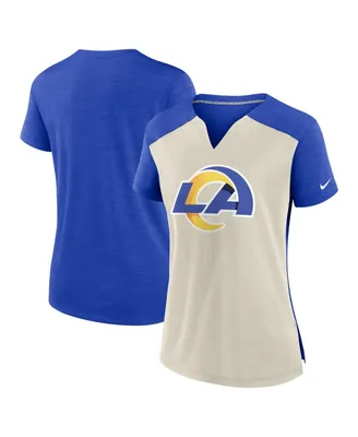 Women's Nike Bone, Royal Los Angeles Rams Impact Exceed Performance Notch Neck T-shirt