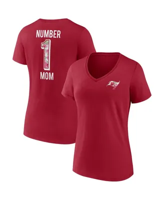 Women's Fanatics Red Tampa Bay Buccaneers Team Mother's Day V-Neck T-shirt