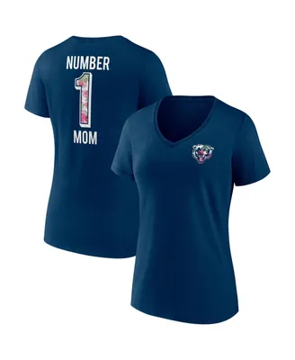Women's Fanatics Navy Chicago Bears Plus Mother's Day #1 Mom V-Neck T-shirt