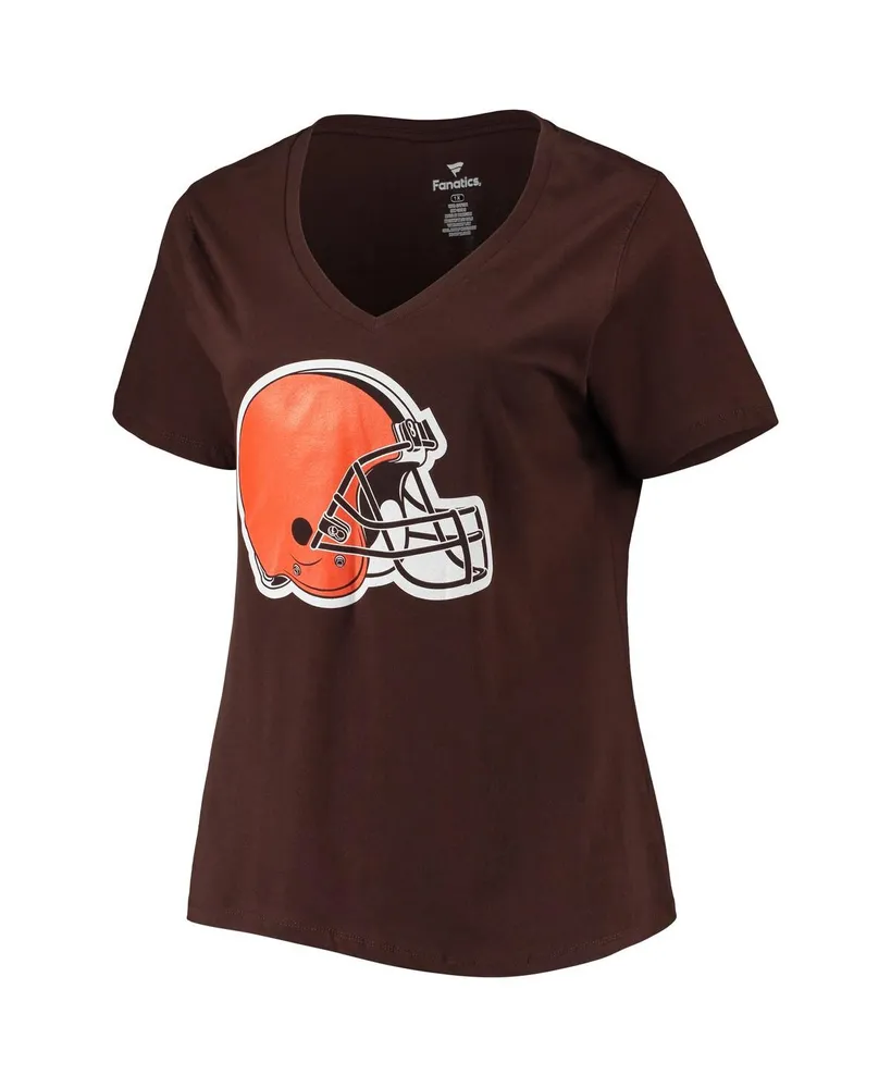 Women's Fanatics Deshaun Watson Brown Cleveland Browns Plus Player Name and Number V-Neck T-shirt