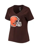 Women's Fanatics Deshaun Watson Brown Cleveland Browns Plus Player Name and Number V-Neck T-shirt