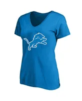 Women's Fanatics Aidan Hutchinson Blue Detroit Lions Plus Player Name and Number V-Neck T-shirt