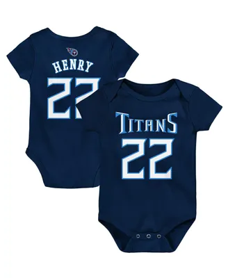 Infant Boys and Girls Derrick Henry Navy Tennessee Titans Mainliner Player Name Number Bodysuit