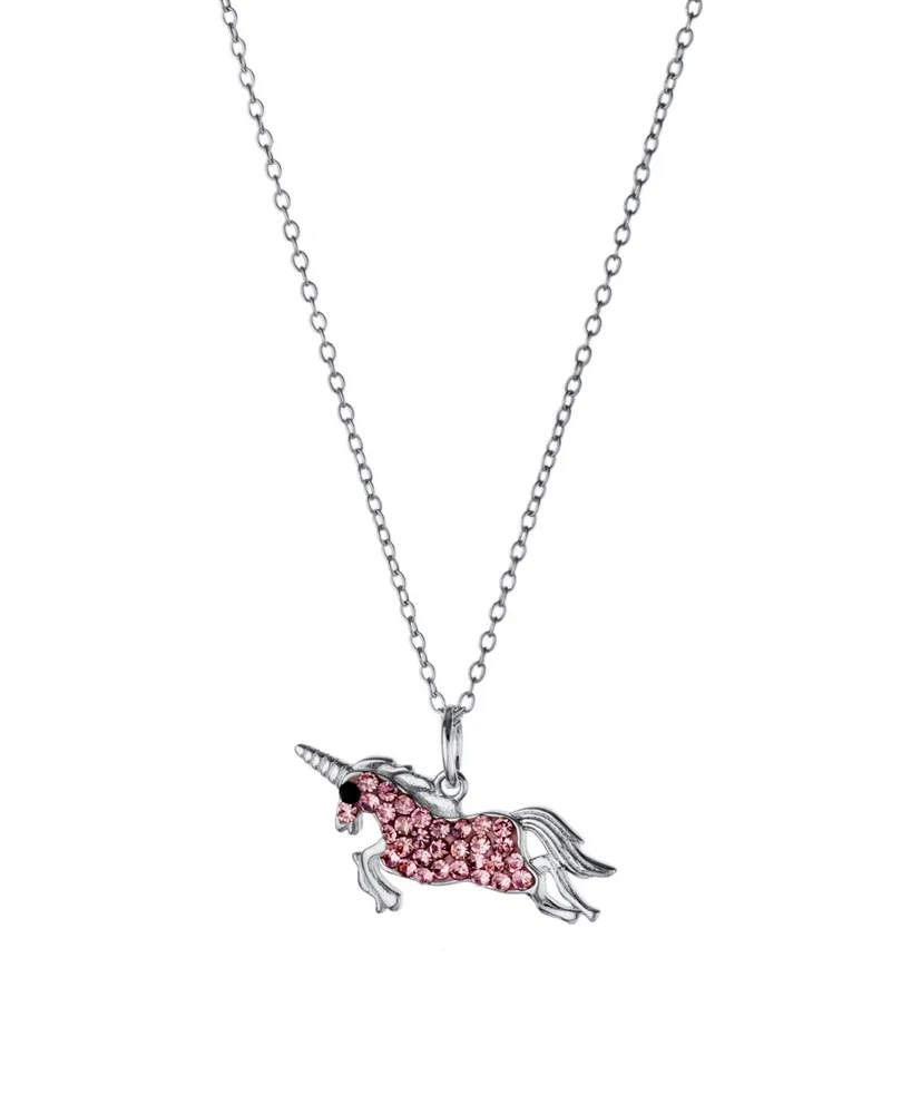 Giani Bernini Crystal Unicorn Pendant Necklace (0.11 ct. t.w.) in Sterling Silver