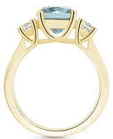 Macy's Aquamarine (2 ct. t.w.) and Diamond (1/3 Ring 14K Yellow Gold