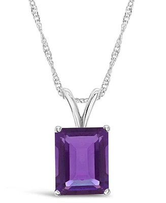 Macy's Amethyst (3-1/7 ct. t.w.) Pendant Necklace in 14K White Gold