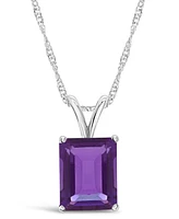 Macy's Amethyst (3-1/7 ct. t.w.) Pendant Necklace in 14K White Gold